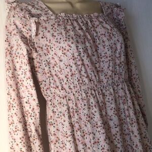 Girls Arshiner prairie floral ruffle Easter spring dress